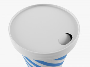 Paper Cold Cup 22 Oz With Paper Flat Lid Modelo 3D