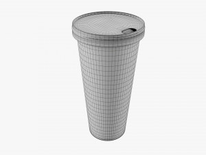 Paper Cold Cup 22 Oz With Paper Flat Lid Modelo 3D