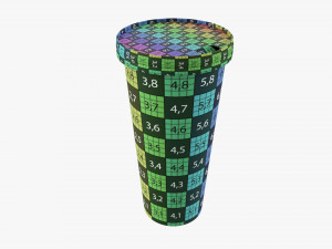 Paper Cold Cup 22 Oz With Paper Flat Lid Modelo 3D