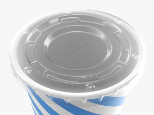 Paper Cold Cup 22 Oz With Translucent Flat Lid 3D Model
