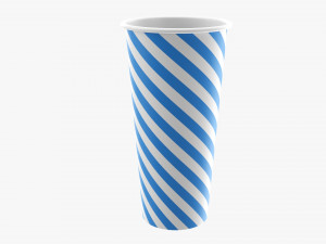 Paper Cold Cup 22 Oz With Translucent Flat Lid Modello 3D