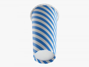 Paper Cold Cup 22 Oz With Translucent Flat Lid 3D Model