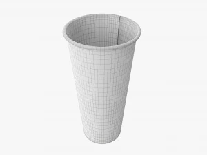 Paper Cold Cup 22 Oz With Translucent Flat Lid 3D Model