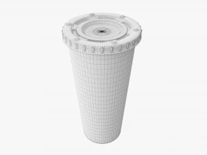 Paper Cold Cup 22 Oz With Translucent Flat Lid 3D Model