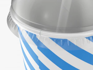 Paper Cold Cup 22 Oz With Translucent Solo Dome Lid 01 3D Model