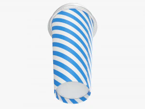 Paper Cold Cup 22 Oz With Translucent Solo Dome Lid 01 3D Model