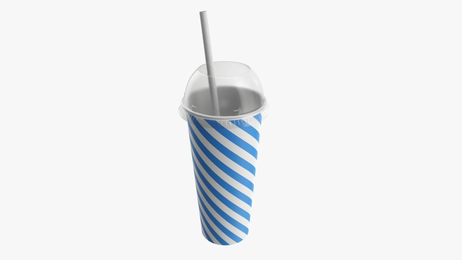 Paper Cold Cup 22 Oz With Translucent Solo Dome Lid 02 3D Model .c4d .max .obj .3ds .fbx .stl .blend 