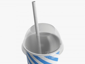 Paper Cold Cup 22 Oz With Translucent Solo Dome Lid 02 3D Модель