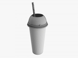 Paper Cold Cup 22 Oz With Translucent Solo Dome Lid 02 3D Модель