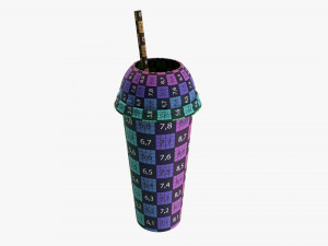 Paper Cold Cup 22 Oz With Translucent Solo Dome Lid 02 3D Модель
