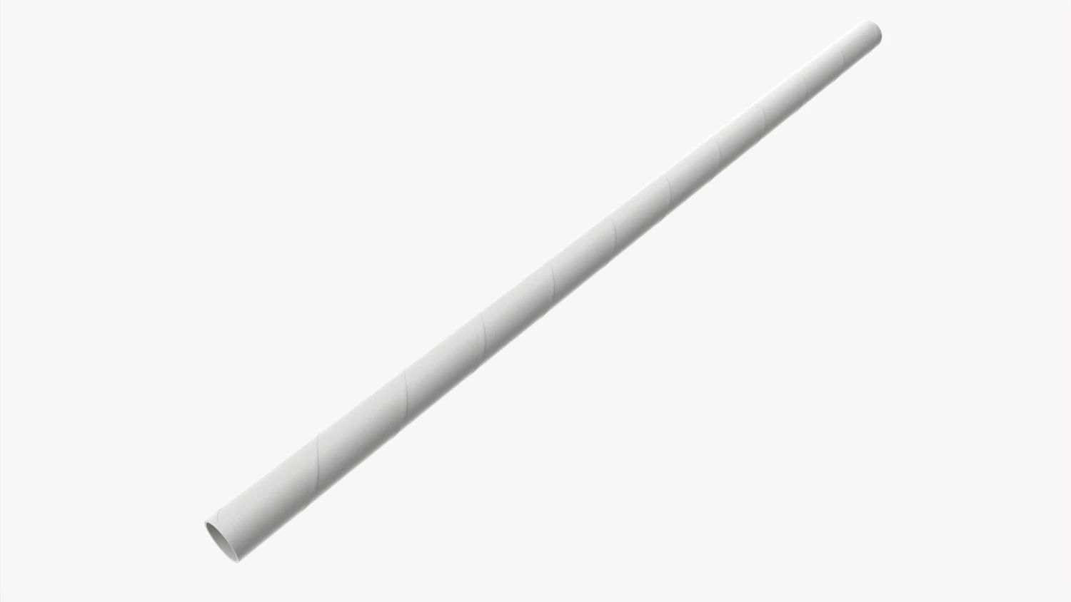 Paper Cold Cup Straw White 3D Model .c4d .max .obj .3ds .fbx .stl .blend