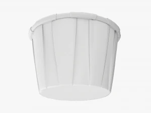 Portionsbecher f&uuml;r Souffl&eacute;s aus Papier 3D Modell