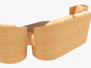 Rattan Furniture Set 01 3D Model