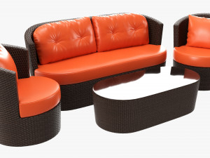 Rattan Furniture Set 02 3Dモデル