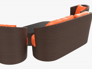 Rattan Furniture Set 02 3Dモデル