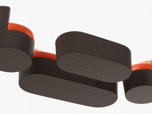 Rattan Furniture Set 02 3Dモデル