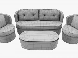 Rattan Furniture Set 02 3Dモデル