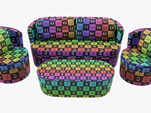 Rattan Furniture Set 02 3Dモデル