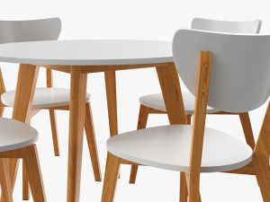 Round Dining Table With Chairs 02 Modèle 3D