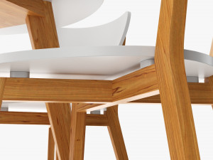 Round Dining Table With Chairs 02 Modèle 3D