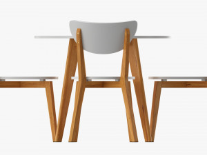 Round Dining Table With Chairs 02 Modèle 3D