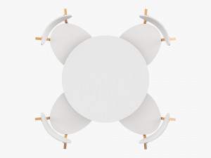 Round Dining Table With Chairs 02 Modèle 3D