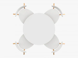 Round Dining Table With Chairs 02 3D Model