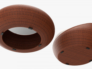 Round Wicker Table With Round Chair Set Modèle 3D