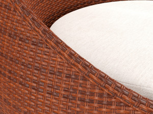 Round Wicker Table With Round Chair Set Modèle 3D