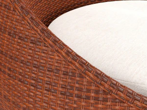 Round Wicker Table With Round Chair Set 3D Model