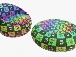 Round Wicker Table With Round Chair Set 3D Model