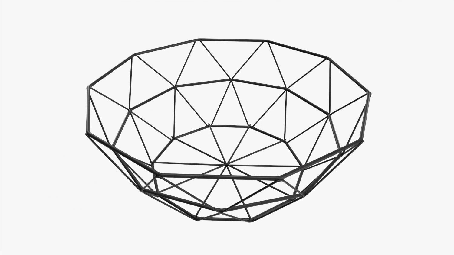 Round Wire Serving Basket 3D Model .c4d .max .obj .3ds .fbx .stl .blend 