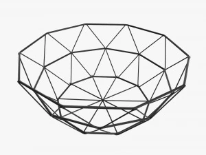 Cestino da portata in filo metallico rotondo Modello 3D