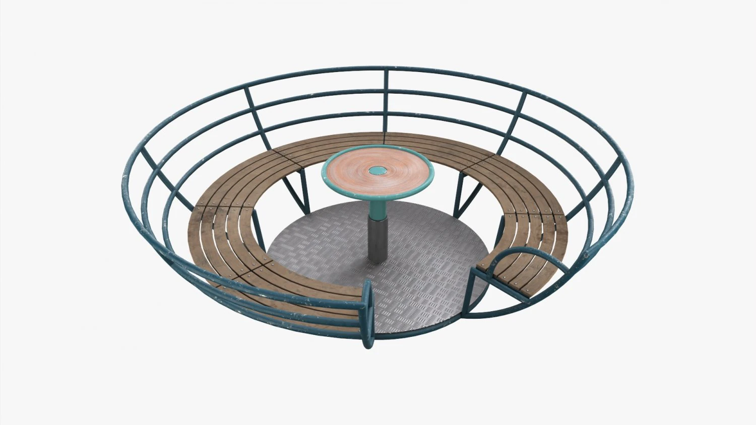 Roundabout Bench 02 3D Model .c4d .max .obj .3ds .fbx .stl .blend 