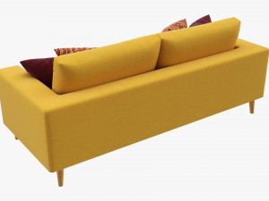 Scandinavian Sofa With Pillows 3D Model