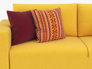 Scandinavian Sofa With Pillows 3D Model