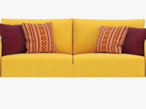 Scandinavian Sofa With Pillows 3D Model