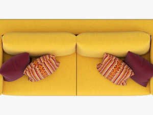 Scandinavian Sofa With Pillows 3D Model