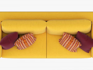 Scandinavian Sofa With Pillows 3D Model