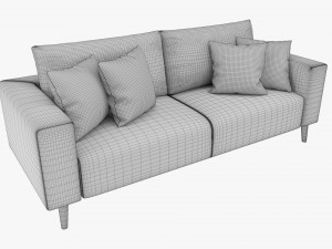 Scandinavian Sofa With Pillows 3D Model