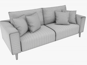 Scandinavian Sofa With Pillows 3D Model
