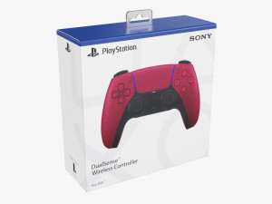 Sony Playstation 5 Dualsense Controller Cosmic Red Cardboard Box 3D Model