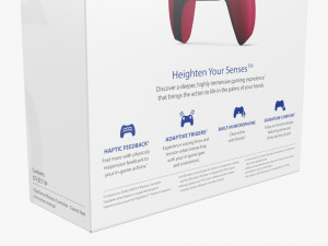 Sony Playstation 5 Dualsense Controller Cosmic Red Cardboard Box 3D Model