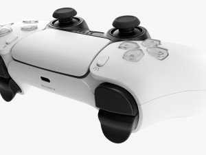 Sony Playstation 5 Dualsense Controller White 3Dモデル