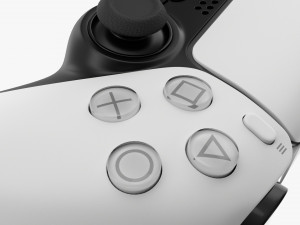 Sony Playstation 5 Dualsense Controller White 3Dモデル