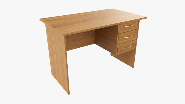 Student Desk With Drawers 3D Model .c4d .max .obj .3ds .fbx .stl .blend 