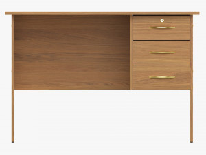 Student Desk With Drawers 3D Model