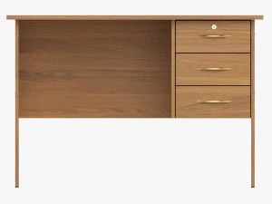Student Desk With Drawers 3D Model