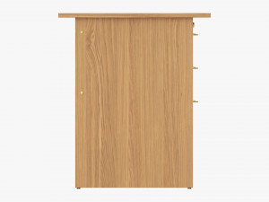 Student Desk With Drawers 3D Model