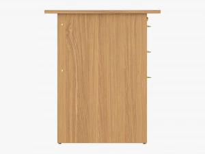 Student Desk With Drawers 3D Model